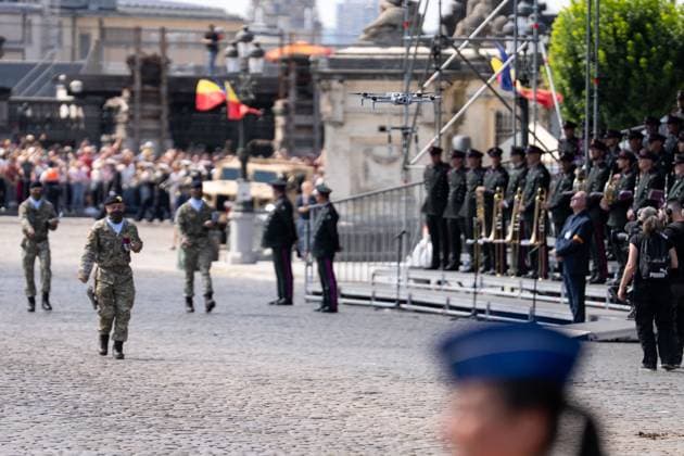the military and civilian parade on the Belgian National Day, in Brussels, Tuesday 21 July 2026. This parade pays tribute to our Belgium s security and emergency services, such as the army, police, fire brigade or civil protection. MARIUS BURGELMAN  MariusxBurgelman 181686270