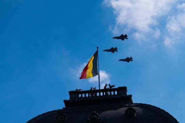 the military and civilian parade on the Belgian National Day, in Brussels, Tuesday 21 July 2026. This parade pays tribute to our Belgium s security and emergency services, such as the army, police, fire brigade or civil protection. MARIUS BURGELMAN  MariusxBurgelman 181686530