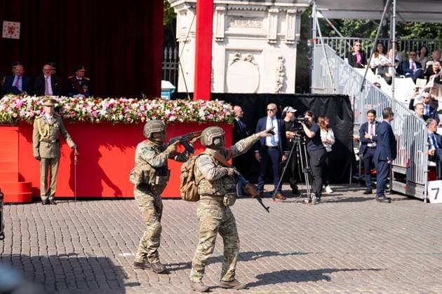 the military and civilian parade on the Belgian National Day, in Brussels, Tuesday 21 July 2026. This parade pays tribute to our Belgium s security and emergency services, such as the army, police, fire brigade or civil protection. MARIUS BURGELMAN  MariusxBurgelman 181687115