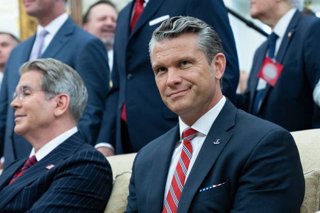 United States Secretary of War Pete Hegseth as United States President Donald J Trump meets President Joseph Aoun of the Republic of Lebanon in the Oval Office of the White House in Washington, DC on Tuesday, July 21, 2026. Aoun is in Washington to present a proposal designed to disarm the Iran-backed militant group Hezbollah and secure Israel s withdrawal from Lebanon.  WASP20260721548 AaronxSchwartz