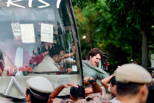RECORD DATE NOT STATED Delhi Police detain Priyanka Gandhi amid protest seeking PM Modi and Dharmendra Pradhan s resignation New Delhi, Jul 21 (ANI): Delhi Police detain Congress General Secretary Priyanka Gandhi from the protest site near Prime Minister Narendra Modi™s residence during Congress protest, demanding the resignations of PM Modi and Education Minister Dharmendra Pradhan, at Lok Kalyan Marg in New Delhi on Tuesday. (@IYC X ANI Photo) NEW DELHI Delhi India Copyright: xANIx ANI_20260721638