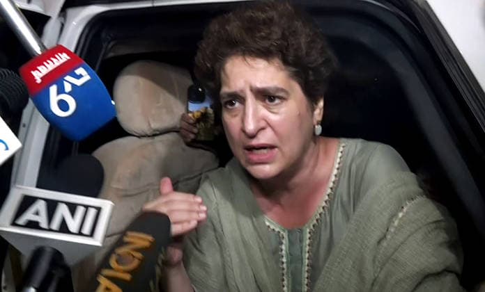 RECORD DATE NOT STATED Congress General Secretary Priyanka Gandhi speaks to media New Delhi, Jul 21 (ANI): Congress General Secretary Priyanka Gandhi speaks to media, in New Delhi on Tuesday. (ANI Video Grab) New Delhi Delhi India Copyright: xANIx ANI_20260721645