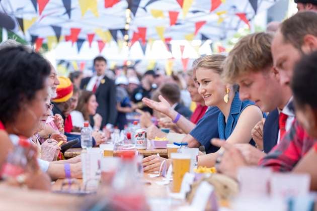 Resto National - National Day 2026 BRUSSELS, BELGIUM - JULY 21 : King Philippe of Belgium, Queen Mathilde of Belgium, Prince Emmanuel of Belgium, Prince Gabriel of Belgium, Princess Eleonore of Belgium, Princess Elisabeth of Belgium attend the Tout le Monde à Table (Everyone to the Table), a Resto National initiative at Place du Jeu de Balle for the national Day 2026 on July 21, 2026 in Brussels, Belgium, 21 07 2026 Brussels Belgium  Copyright: xXpix