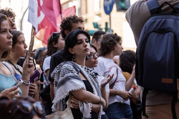 July 21, 2026, Milan, Mi, Italy: A protest was organized following the death of Abderrahim Fakir, a 42-year-old entrepreneur of Moroccan origin who died on Sunday while being pinned face-down on the ground by police officers. The demonstration in memory of Fakir, held in front of the prefecture, drew hundreds of people. Milan Italy  - ZUMAc276 20260721_zip_c276_004 Copyright: xAndreaxCarrubbax