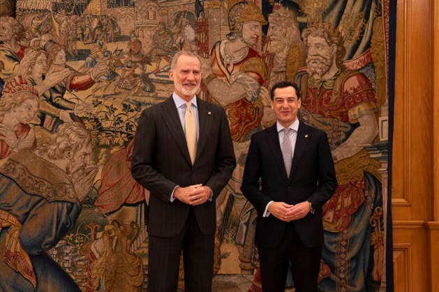 King Felipe VI receives Juan Manuel Moreno Bonilla, President of the Regional Government of Andalusia, at Zarzuela Palace. July 21, 2026. (202607211692)
