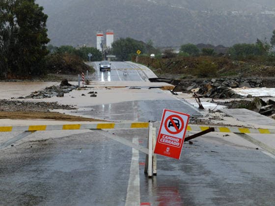 La Ligua, July 21, 2026: A flood of the La Ligua River has caused damage to one of the roads connecting the municipality of La Ligua with the town of Valle Hermoso, as a result of the weather fronts affecting the north-central region of the country. Raúl Zamora Aton, Chile, La Ligua, Chile Aton 1174378  Copyright: RAULxZAMORA ATONxCHILE