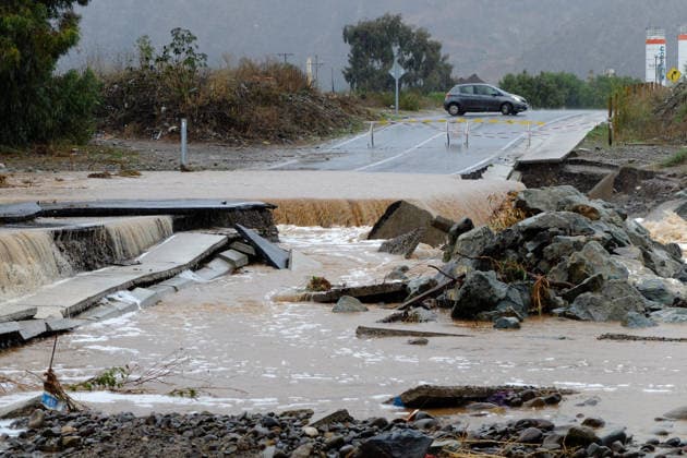 La Ligua, July 21, 2026: A flood of the La Ligua River has caused damage to one of the roads connecting the municipality of La Ligua with the town of Valle Hermoso, as a result of the weather fronts affecting the north-central region of the country. Raúl Zamora Aton, Chile, La Ligua, Chile Aton 1174380  Copyright: RAULxZAMORA ATONxCHILE