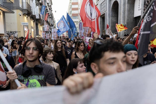 Demonstration in Naples to demand justice and truth after the death of Abderrahim Fakir NAPLES, ITALY - JULY 21: People gather during a demonstration to demand justice and truth for Abderrahim Fakir who died in circumstances yet to be clarified on Naples, Italy on July 21, 2026. Abderrahim Fakir, a 42-year-old man of Moroccan origin, died after being stopped and then pinned to the ground by two police officers on July 19, 2026 in Bologna. In a video, he can be heard screaming, Help, enough! . Iso Ekle Anadolu Naples Italy. Editorial use only. Please get in touch for any other usage.  Copyright: x2026xAnadoluxIsoxEklex
