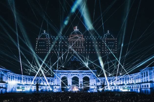 a concert and show with fireworks, laser and drones, at the end of the celebrations on the Belgian National Day, Tuesday 21 July 2026 in the Parc du Cinquantenaire - Jubelpark. MARIUS BURGELMAN  MariusxBurgelman 181702638