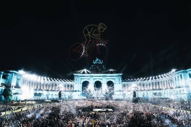 a concert and show with fireworks, laser and drones, at the end of the celebrations on the Belgian National Day, Tuesday 21 July 2026 in the Parc du Cinquantenaire - Jubelpark. MARIUS BURGELMAN  MariusxBurgelman 181702655