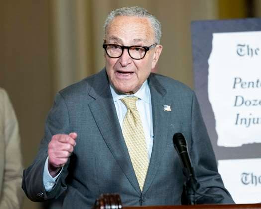July 21, 2026, Washington, District Of Columbia, USA: Senate Minority Leader CHUCK SCHUMER (D-NY) speaking at a press conference at the U.S. Capitol in Washington, DC. Washington USA - ZUMAb161 20260721_aap_b161_030 Copyright: xMichaelxBrochsteinx