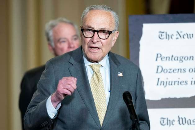 July 21, 2026, Washington, District Of Columbia, USA: Senate Minority Leader CHUCK SCHUMER (D-NY) speaking at a press conference at the U.S. Capitol in Washington, DC. Washington USA - ZUMAb161 20260721_aap_b161_034 Copyright: xMichaelxBrochsteinx