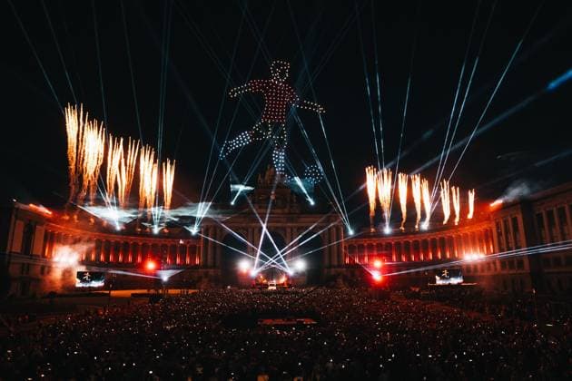a concert and show with fireworks, laser and drones, at the end of the celebrations on the Belgian National Day, Tuesday 21 July 2026 in the Parc du Cinquantenaire - Jubelpark. MARIUS BURGELMAN  MariusxBurgelman 181702687