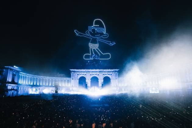 a concert and show with fireworks, laser and drones, at the end of the celebrations on the Belgian National Day, Tuesday 21 July 2026 in the Parc du Cinquantenaire - Jubelpark. MARIUS BURGELMAN  MariusxBurgelman 181702750