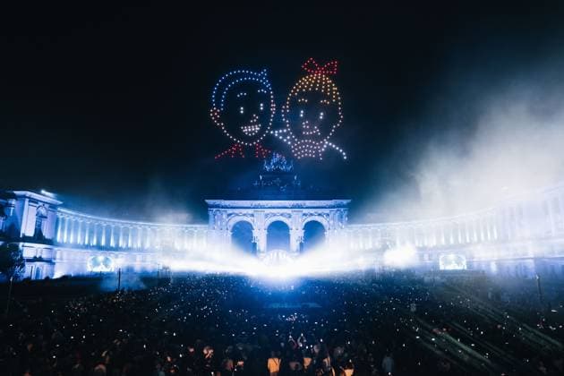 a concert and show with fireworks, laser and drones, at the end of the celebrations on the Belgian National Day, Tuesday 21 July 2026 in the Parc du Cinquantenaire - Jubelpark. MARIUS BURGELMAN  MariusxBurgelman 181702762