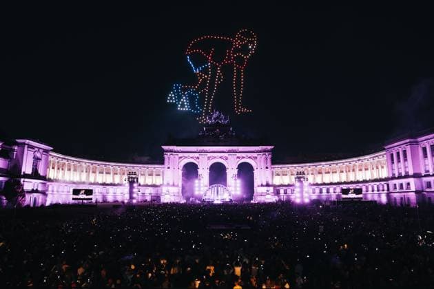 a concert and show with fireworks, laser and drones, at the end of the celebrations on the Belgian National Day, Tuesday 21 July 2026 in the Parc du Cinquantenaire - Jubelpark. MARIUS BURGELMAN  MariusxBurgelman 181702806
