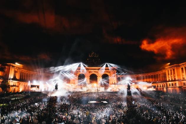 a concert and show with fireworks, laser and drones, at the end of the celebrations on the Belgian National Day, Tuesday 21 July 2026 in the Parc du Cinquantenaire - Jubelpark. MARIUS BURGELMAN  MariusxBurgelman 181702906