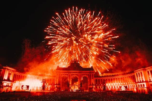 a concert and show with fireworks, laser and drones, at the end of the celebrations on the Belgian National Day, Tuesday 21 July 2026 in the Parc du Cinquantenaire - Jubelpark. MARIUS BURGELMAN  MariusxBurgelman 181702964