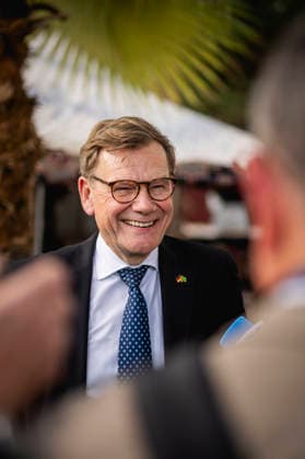 Johann Wadephul (CDU), Bundesaussenminister, aufgenommen im Rahmen eines Pressestatements in Nouakchott, 20.07.2026. Fotografiert im Auftrag des Auswaertigen Amtes Nouakchott Mauretanien *** Johann Wadephul (CDU), Federal Minister of Foreign Affairs, photographed during a press briefing in Nouakchott on July 20, 2026. Photographed on behalf of the Federal Foreign Office in Nouakchott, Mauritania. Copyright: xJulianexSonntag AAx