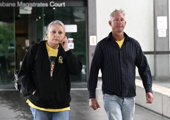ANNETTE MASON DEATH INQUEST, Linda Mason (left) and Kevin Mason (right) the sister and brother of alleged victim Annette Mason are seen at the inquest into the 1989 murder of teen girl Annette Mason at the Brisbane Magistrate s Court in Brisbane, Wednesday, July 22, 2026. ( NO ARCHIVING BRISBANE QUEENSLAND AUSTRALIA  Copyright: xDARRENxENGLANDx 20260722199580442405