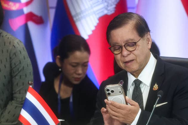 ASEAN Foreign Ministers Meeting in Philippines METRO MANILA, PHILIPPINES - JULY 22: Thailand s foreign minister Sihasak Phuangketkeow attends a meeting as part of the ASEAN Foreign Ministers Meeting in Pasay City, Metro Manila, Philippines, on July 22, 2026. The week-long summit, which runs through July 24, brings together foreign ministers and senior diplomats from ASEAN member states and major powers to discuss geopolitical challenges, energy security, trade, food security, security cooperation, the Myanmar civil war and the Five-Point Consensus, as well as the impact of the US-Iran conflict. Daniel Ceng Anadolu Metro Manila Philippines. Editorial use only. Please get in touch for any other usage.  Copyright: x2026xAnadoluxDanielxCengx