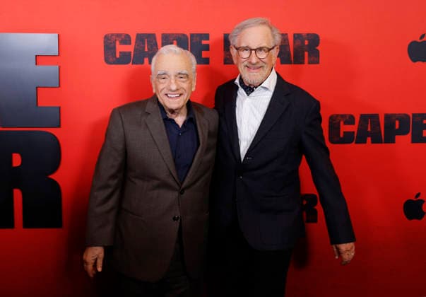 Martin Scorsese and Steven Spielberg arrive on the red carpet for Apple TV s Cape Fear New York Screening at DGA Theater on Tuesday, July 21, 2026 in New York City.  NYP20260721101 JOHNxANGELILLO