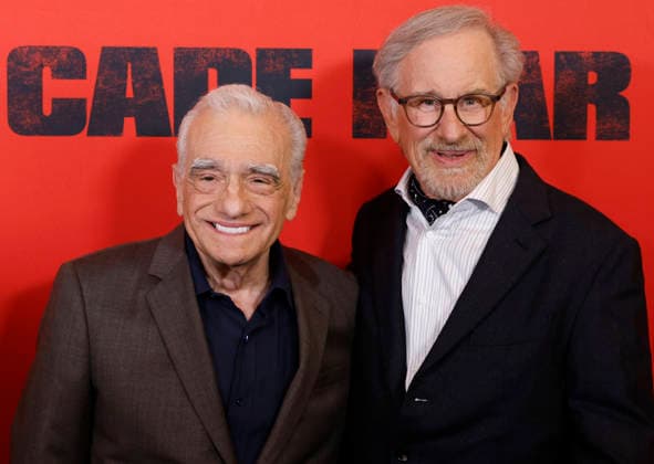 Martin Scorsese and Steven Spielberg arrive on the red carpet for Apple TV s Cape Fear New York Screening at DGA Theater on Tuesday, July 21, 2026 in New York City.  NYP20260721104 JOHNxANGELILLO