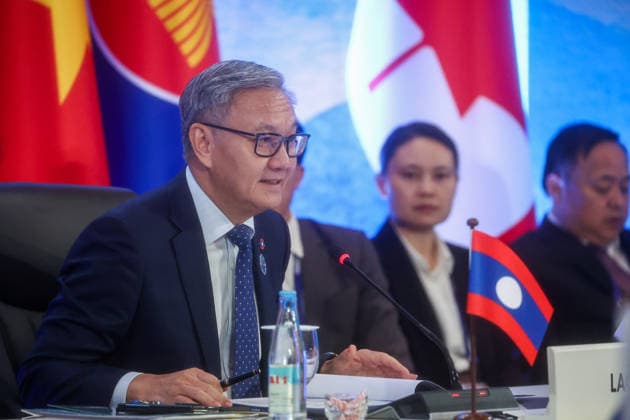 ASEAN Foreign Ministers Meeting in Philippines METRO MANILA, PHILIPPINES - JULY 22: Laos Foreign Minister Thongsavanh Phomvihane speaks during a meeting between ASEAN and Canadian foreign ministers, as part of the ASEAN foreign ministers summit, in Pasay City, Metro Manila, Philippines, on July 22, 2026. The week-long summit, which will run through July 24, gathers foreign ministers and top diplomats from ASEAN nations and major powers to discuss issues surrounding geopolitical challenges, energy supplies, trade, food, security cooperation, Myanmar civil war and the Five-Point Consensus, as well as and the impacts of US-Iran conflict. Daniel Ceng Anadolu Metro Manila Philippines. Editorial use only. Please get in touch for any other usage  Copyright: x2026xAnadoluxDanielxCengx