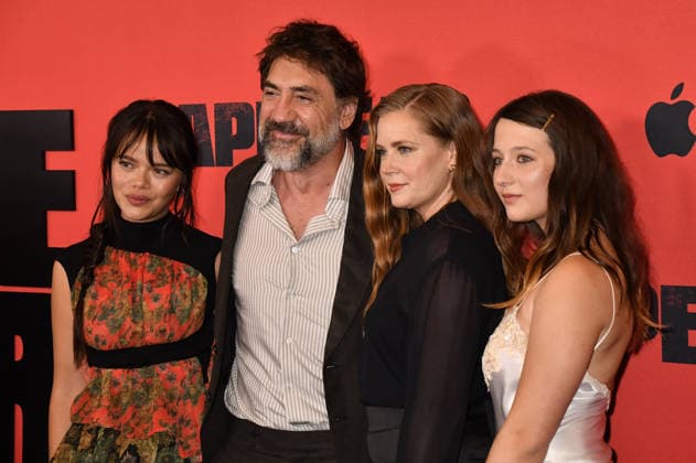 NEW YORK, NY - JULY 21: Malia Pyles, Javier Bardem, Amy Adams and Lily Collias at the Apple TV Cape Fear Finale Event on July 21, 2026 at DGA Theater in New York City. Copyright: xmpi099 MediaPunchx