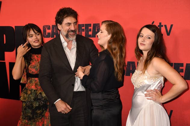 NEW YORK, NY - JULY 21: Malia Pyles, Javier Bardem, Amy Adams and Lily Collias at the Apple TV Cape Fear Finale Event on July 21, 2026 at DGA Theater in New York City. Copyright: xmpi099 MediaPunchx