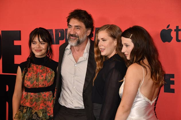 NEW YORK, NY - JULY 21: Malia Pyles, Javier Bardem, Amy Adams and Lily Collias at the Apple TV Cape Fear Finale Event on July 21, 2026 at DGA Theater in New York City. Copyright: xmpi099 MediaPunchx
