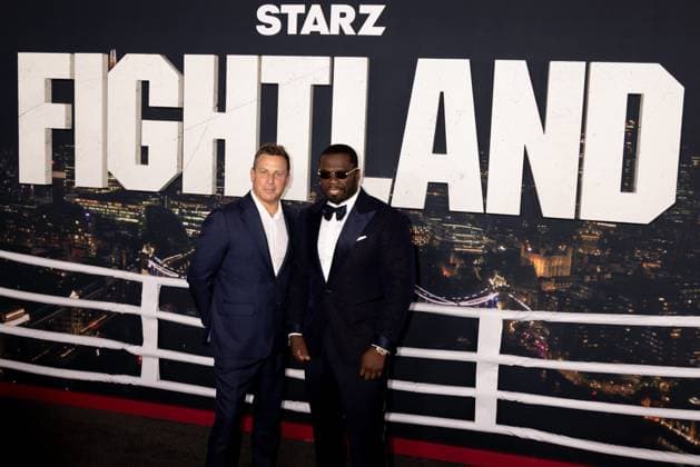 Jeffrey Hirsch, 50 Cent at arrivals for FIGHTLAND Premiere, Jazz At Lincoln Center, New York, NY, July 21, 2026. Photo By: Ryan Billings Everett Collection FIGHTLAND Premiere PUBLICATIONXNOTxINxCANxCHNxFRAxITAxJPNxNORxPOLxRUSxESPxUKxUSA