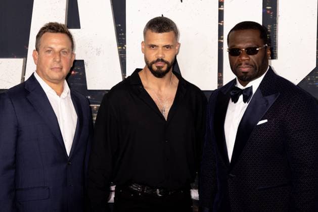 Jeffrey Hirsch, Howard Charles, 50 Cent at arrivals for FIGHTLAND Premiere, Jazz At Lincoln Center, New York, NY, July 21, 2026. Photo By: Ryan Billings Everett Collection FIGHTLAND Premiere PUBLICATIONXNOTxINxCANxCHNxFRAxITAxJPNxNORxPOLxRUSxESPxUKxUSA
