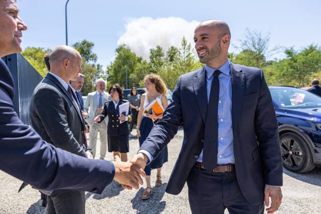 Benjamin Haddad Visiting Hyprspace - Le Haillan Minister Delegate for Europe Benjamin Haddad visits French aerospace start-up HyPrSpace, specialized in hybrid propulsion and space launch vehicles near Bordeaux in Le Haillan, France, on July 21, 2026. Photo by Margot Le Gonidec ABACAPRESS.COM Le Haillan France  Copyright: xLexGonidecxMargot ABACAx