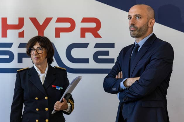 Benjamin Haddad Visiting Hyprspace - Le Haillan Minister Delegate for Europe Benjamin Haddad visits French aerospace start-up HyPrSpace, specialized in hybrid propulsion and space launch vehicles near Bordeaux in Le Haillan, France, on July 21, 2026. Photo by Margot Le Gonidec ABACAPRESS.COM Le Haillan France  Copyright: xLexGonidecxMargot ABACAx