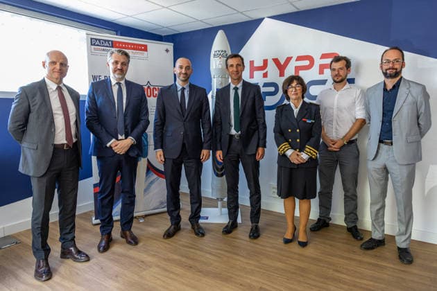 Benjamin Haddad Visiting Hyprspace - Le Haillan Minister Delegate for Europe Benjamin Haddad visits French aerospace start-up HyPrSpace, specialized in hybrid propulsion and space launch vehicles near Bordeaux in Le Haillan, France, on July 21, 2026. Photo by Margot Le Gonidec ABACAPRESS.COM Le Haillan France  Copyright: xLexGonidecxMargot ABACAx
