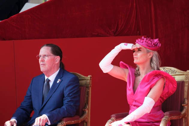 RECORD DATE NOT STATED Belgium s National Day 2026: James O Hare (L) and Princess Delphine of Belgium (R) attend Belgium s National Day on July 21, 2026, in Brussels, Belgium. Belgium’s National Day on July 21 commemorates the coronation of King Leopold I as the country’s first monarch in 1831, when he swore allegiance to the constitution and established Belgium’s constitutional monarchy following the Belgian Revolution of 1830. Although the holiday was originally celebrated on September 27 to mark the expulsion of Dutch forces, it was officially moved to July 21 and first observed on that date in 1890. Brussels, Quartier Royal, Brussels-Capital Region, Belgium  Copyright: xMonassexT Andia.frx 462796
