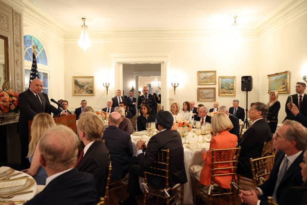 Lebanese President Joseph Aoun in United States WASHINGTON, UNITED STATES - JULY 22 : (----EDITORIAL USE ONLY - MANDATORY CREDIT - LEBANESE PRESIDENCY HANDOUT - NO MARKETING NO ADVERTISING CAMPAIGNS - DISTRIBUTED AS A SERVICE TO CLIENTS----) Lebanese President Joseph Aoun delivers a speech during a dinner hosted by Lebanese Ambassador to Washington Nada Hamadeh in honor of his official visit, attended by members of the US Congress and officials from the US administration, on July 22, 2026 in Washington, United States. Lebanese Presidency Handout Anadolu Washington United States. Editorial use only. Please get in touch for any other usage.  Copyright: x2026xAnadoluxLebanesexPresidency Handoutx