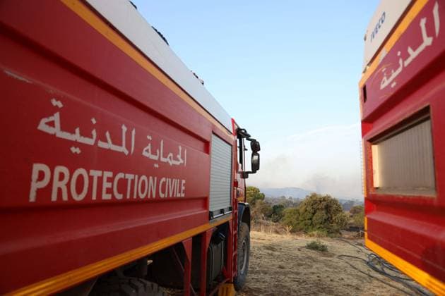 Forest Rangers Battle Wildfires In Bouira - Algeria Protection Civile firefighters intervene to extinguish wildfires in the mountains of Bouira, Algeria on July 21, 2026, as the blazes are reported under control according to the civil protection agency. Photo by Billel Bensalem APP ABACAPRESS.COM Bouira Algeria  Copyright: xBensalemxBillel APP ABACAx