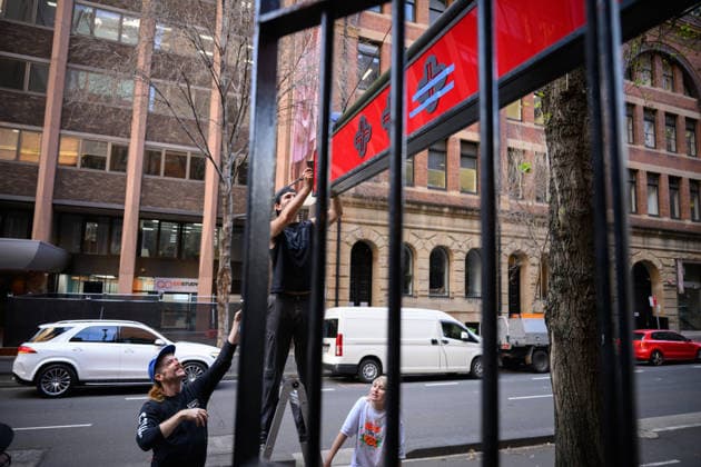 DIVINE PLAYHOUSE EVICTION, Devine Playhouse members clean and pack up at the former church turned LGBTQ arts space, the Devine Playhouse, in Sydney, Wednesday, July 22, 2026. The group has been forced out of the space after the owners of the deconsecrated church in Sydney s CBD have terminated the lease following complaints from some members of the Christian community. ( NO ARCHIVING SYDNEY NEW SOUTH WALES AUSTRALIA  Copyright: xDANxHIMBRECHTSx 20260722143518729339