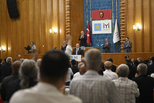IYI Party Group Meeting ANKARA, TURKIYE - JULY 22: Leader of the IYI Party Musavat Dervisoglu speaks during his party s group meeting at the Turkish Grand National Assembly in Ankara, Turkiye on July 22, 2026. Dogukan Keskinkilic Anadolu Ankara Turkey. Editorial use only. Please get in touch for any other usage.  Copyright: x2026xAnadoluxDogukanxKeskinkilicx