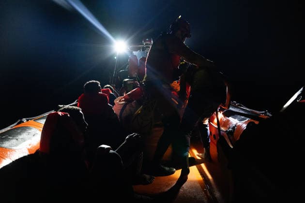 NGO vessel Open Arms rescues Somali migrants in the Central Mediterranean CENTRAL MEDITERRANEAN - JULY 22: A small rubber boat carrying six Somali migrants, including two unaccompanied minors, is rescued by the NGO vessel Open Arms in the Central Mediterranean on July 22, 2026. After departing from Libya, the migrants were rescued around 4:00 a.m. local time, and the vessel remained in the Maltese Search and Rescue region awaiting the assignment of a Place of Safety by authorities. Joan Galvez Anadolu At sea At sea. Editorial use only. Please get in touch for any other usage.  Copyright: x2026xAnadoluxJoanxGalvezx