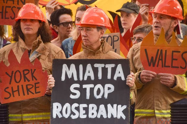 July 22, 2026, London, England, United Kingdom: Climate activists from Fossil Free London dressed as firefighters stage a protest outside the Department for Energy Security and Net Zero calling on the new Energy Secretary Miatta Fahnbulleh and the new UK Prime Minister Andy Burnham to stop the Rosebank oil and gas field in the North Sea. London United Kingdom - ZUMAv130 20260722_zip_v130_010 Copyright: xVukxValcicx