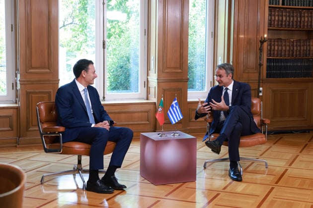 Kyriakos Mitsotakis - Luis Montenegro meeting in Athens ATHENS, GREECE - JULY 22: Greek Prime Minister Kyriakos Mitsotakis meets with Portuguese Prime Minister Luis Montenegro at Maximos Mansion in Athens, Greece, on July 22, 2026. Costas Baltas Anadolu Athens Greece. Editorial use only. Please get in touch for any other usage.  Copyright: x2026xAnadoluxCostasxBaltasx