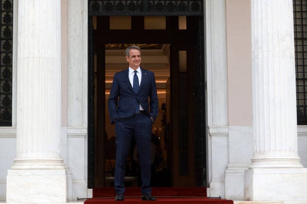 Kyriakos Mitsotakis - Luis Montenegro meeting in Athens ATHENS, GREECE - JULY 22: Greek Prime Minister Kyriakos Mitsotakis wait to welcome Portuguese Prime Minister Luis Montenegro (not seen) at Maximos Mansion in Athens, Greece, on July 22, 2026. Costas Baltas Anadolu Athens Greece. Editorial use only. Please get in touch for any other usage.  Copyright: x2026xAnadoluxCostasxBaltasx