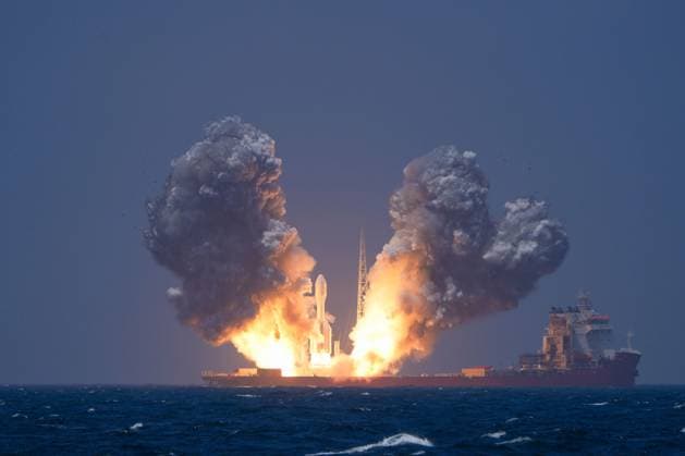 RECORD DATE NOT STATED 270860.jpg China successfully launched a Gravity-1 Y4 carrier rocket from waters off the coast of Shanghai, sending 9 satellites into preset orbits on Wednesday July 22, 2026. This marks the third mission of the Gravity-1 carrier rocket. EDITORIAL USE ONLY  Copyright: xx 270860 x eyepress127297