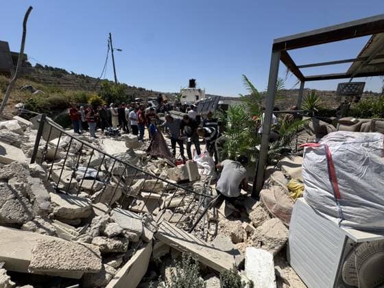 Israeli forces demolish four Palestinian homes in West Bank BETHLEHEM, WEST BANK, PALESTINE - JULY 22: Palestinian families attempt to salvage their belongings from the rubble of their homes after Israeli military forces demolish four Palestinian homes in Nahhalin village on the grounds that they are built without permits in Bethlehem, West Bank, Palestine on July 22, 2026. Hisham K. K. Abu Shaqra Anadolu Bethlehem West Bank. Editorial use only. Please get in touch for any other usage.  Copyright: x2026xAnadoluxHishamxK.xK.xAbuxShaqrax