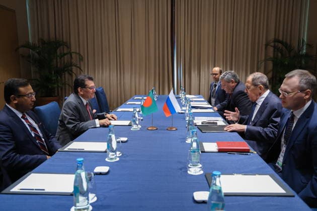 PHILIPPINES, MANILA - JULY 22, 2026: Bangladesh s Minister of Foreign Affairs Khalilur Rahman (2nd L) and Russia s Minister of Foreign Affairs Sergei Lavrov (2nd R) during a meeting on the sidelines of ASEAN-led events Manila Philippines  - ZUMAt113 20260722_zaa_t113_125 Copyright: xRussianxForeignxMinistryx