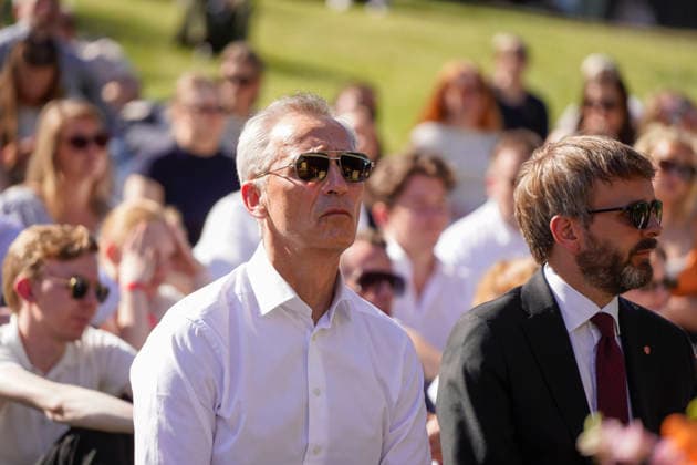 22. juli markering pa Utoya Utoya 20260722. Finansminister Jens Stoltenberg og helse- og omsorgsminister Jan Christian Vestre under 22. juli markering pa Utoya. I ar er det 15 ar siden terrorangrepet hvor 77 mennesker mistet livet i 2011. Foto: Thomas Fure NTB Utoya Norge z3-0FrdB6Ow EDITORIAL USE ONLY Ref:_BNC_POLz3-0FrdB6Ow.jpg *** July 22 commemoration on Utoya Utoya 20260722 Finance Minister Jens Stoltenberg and Minister of Health and Care Services Jan Christian Vestre during the July 22 commemoration on Utoya This year marks 15 years since the terrorist attack in which 77 people lost their lives in 2011 Photo by Thomas Fure, NTB Utoya, Norway z3 0FrdB6Ow EDITORIAL USE ONLY Ref BNC POLz3 0FrdB6Ow jpg  Copyright: xThomasxFurex xNTBx