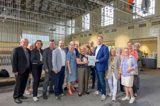 22.07.2026,Pressetermin, Übergabe des Fördermittelbescheids für das Projekt AWO Wir-Garten im Zukunftsgarten der IGA 2027 Übergabe des Förderbescheides Dortmund Kokerei Hansa, Emscherallee 11, NRW Deutschland *** July 22, 2026, Press Event: Presentation of the grant award notification for the AWO Wir Garten project at the IGA 2027 Future Garden. Presentation of the grant award notification at Dortmund Kokerei Hansa, Emscherallee 11, North Rhine-Westphalia, Germany